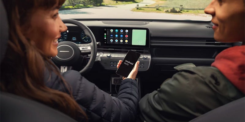 Hyundai Kona Electric dashboard and steering wheel