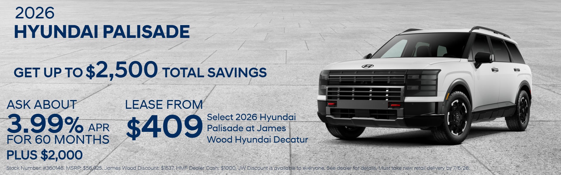 Save on Palisade!
