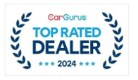 CarGurus Top Rated Dealer 2024 badge with five blue stars and a laurel wreath.